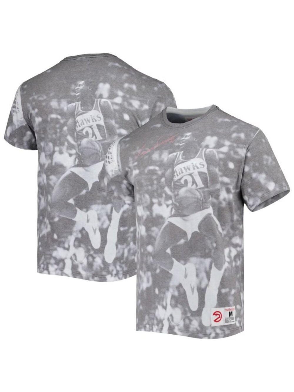 Men's Atlanta Hawks Dominique Wilkins Mitchell & Ness Heather Gray Above The Rim
